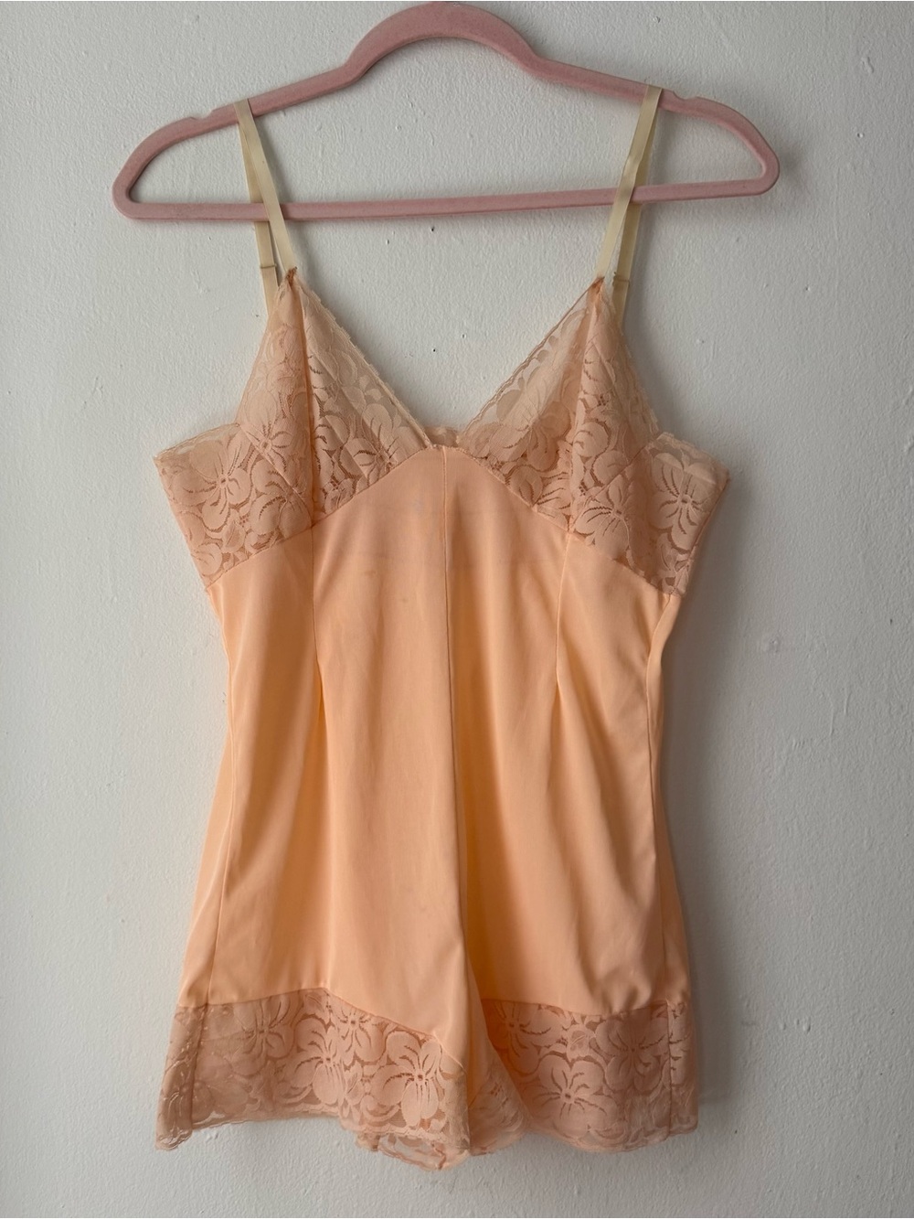 Vintage 80s Light Pink Lingerie Romper